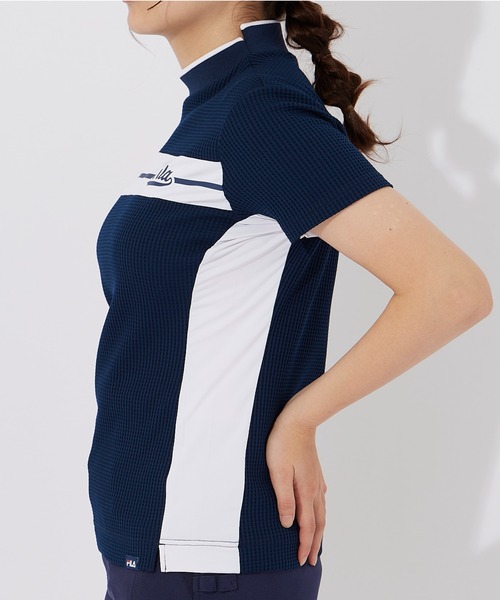 FILA GOLF（フィラゴルフ ）の「ワッフルストレッチ　半袖モックネックシャツ（シャツ/ブラウス・レディース・ホワイト/ネイビー・MEDIUM/LARGE/X-LARGE）」の21枚目の写真