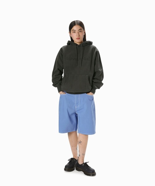 thisisneverthat（ディスイズネバーザット）の「Overdyed Embroidery Hoodie（パーカー・メンズ・スモークピンク/チャコール/パープル系・XL/L/M/S）」の7枚目の写真