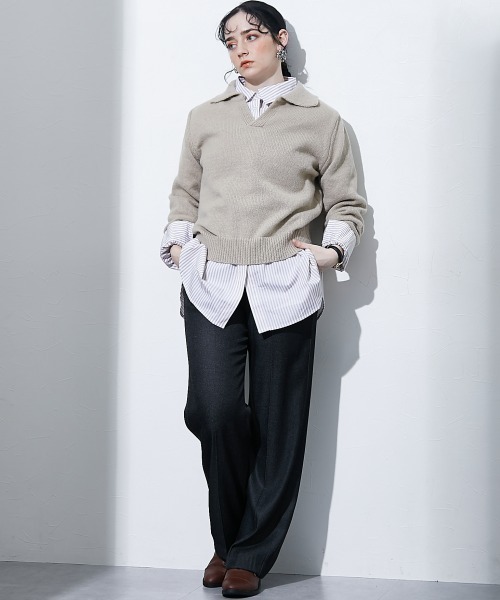 TTOL（トール）の「スキッパーニットトップス（ニット/セーター・レディース・ベージュ・M）」の9枚目の写真