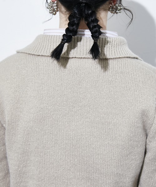 TTOL（トール）の「スキッパーニットトップス（ニット/セーター・レディース・ベージュ・M）」の4枚目の写真