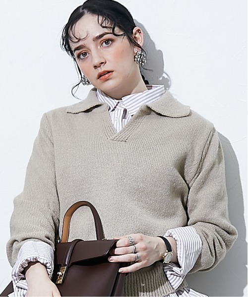 TTOL（トール）の「スキッパーニットトップス（ニット/セーター・レディース・ベージュ・M）」の18枚目の写真