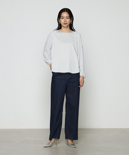 K.T KIYOKO TAKASE（キヨコタカセ）の「オトナデニム デザインブラウス（シャツ/ブラウス・レディース・ネイビー/ライトグレー・11号/9号/7号）」の3枚目の写真