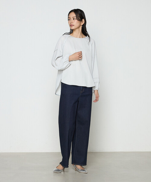 K.T KIYOKO TAKASE（キヨコタカセ）の「オトナデニム デザインブラウス（シャツ/ブラウス・レディース・ネイビー/ライトグレー・11号/9号/7号）」の4枚目の写真