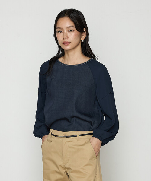 K.T KIYOKO TAKASE（キヨコタカセ）の「オトナデニム デザインブラウス（シャツ/ブラウス・レディース・ネイビー/ライトグレー・11号/9号/7号）」の7枚目の写真