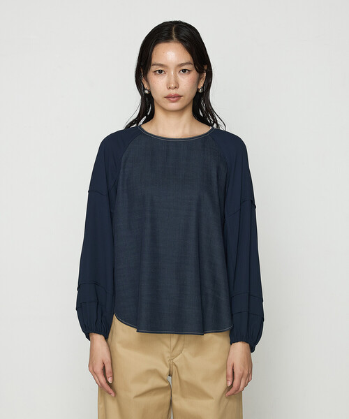 K.T KIYOKO TAKASE（キヨコタカセ）の「オトナデニム デザインブラウス（シャツ/ブラウス・レディース・ネイビー/ライトグレー・11号/9号/7号）」の8枚目の写真