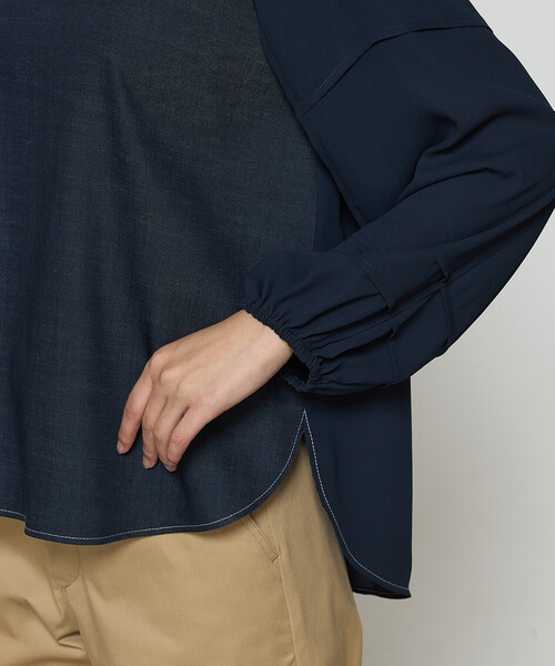 K.T KIYOKO TAKASE（キヨコタカセ）の「オトナデニム デザインブラウス（シャツ/ブラウス・レディース・ネイビー/ライトグレー・11号/9号/7号）」の13枚目の写真