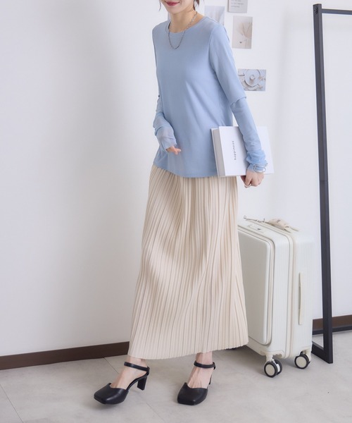 RU.TI.LE(ルチル)の「【RU.TI.LE】カットプリーツスカート(スカート・レディース・ブラック/グレイッシュベージュ/アイボリー/パープル・MEDIUM)」の15枚目の写真