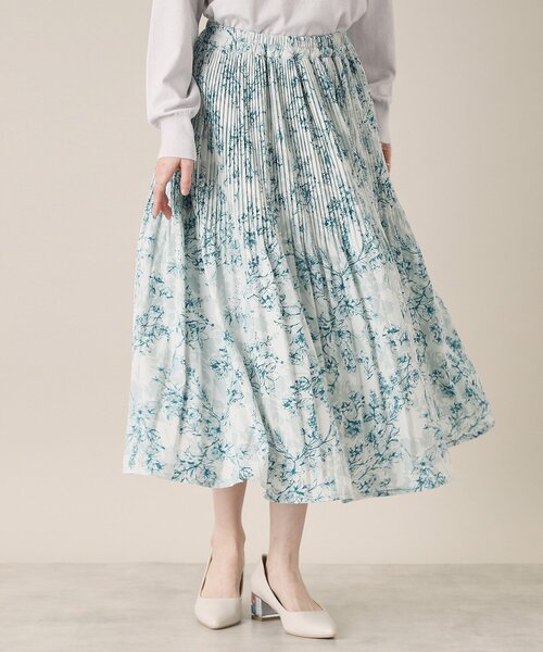 ITS'DEMO(イッツデモ)の「【通勤/手洗い可/ウエスト総ゴム】花柄プリーツスカート(スカート・レディース・ピンク系その他/グリーン系1/ホワイト系3・00)」の3枚目の写真