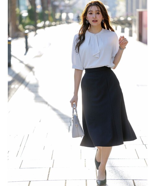 ANY SIS(エニィスィス)の「【洗える】バイカラーラッフルボウ ブラウス(シャツ/ブラウス・レディース・ネイビー系/スカイブルー系/ピンク系/アイボリー系5・2)」の6枚目の写真