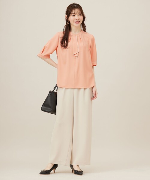 ANY SIS(エニィスィス)の「【洗える】バイカラーラッフルボウ ブラウス(シャツ/ブラウス・レディース・ネイビー系/スカイブルー系/ピンク系/アイボリー系5・2)」の19枚目の写真