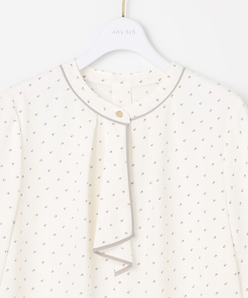 ANY SIS(エニィスィス)の「【洗える】バイカラーラッフルボウ ブラウス(シャツ/ブラウス・レディース・ネイビー系/スカイブルー系/ピンク系/アイボリー系5・2)」の12枚目の写真