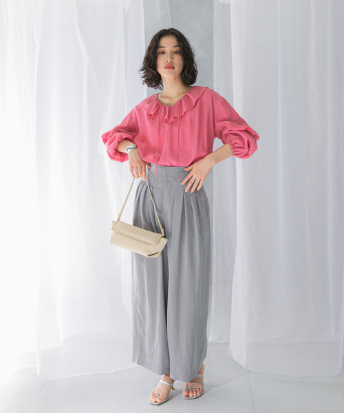 URBAN RESEARCH ROSSO / アーバンリサーチ ロッソ 『WEB/一部店舗限定カラー』楊柳フリルブラウス WEB/一部店舗限定カラー』楊柳フリルブラウス[RAA4-23K401