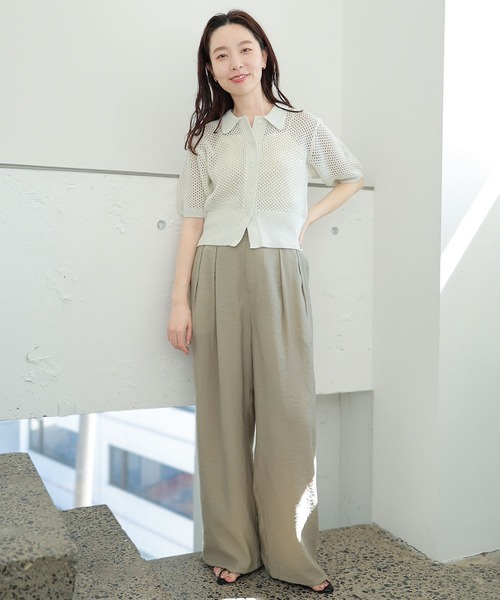 LEPSIM(レプシィム)の「スパンコールポロニット 132266(ポロシャツ・レディース・オフホワイト/グレー・FREE)」の11枚目の写真