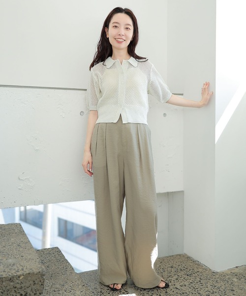 LEPSIM(レプシィム)の「スパンコールポロニット 132266(ポロシャツ・レディース・オフホワイト/グレー・FREE)」の12枚目の写真