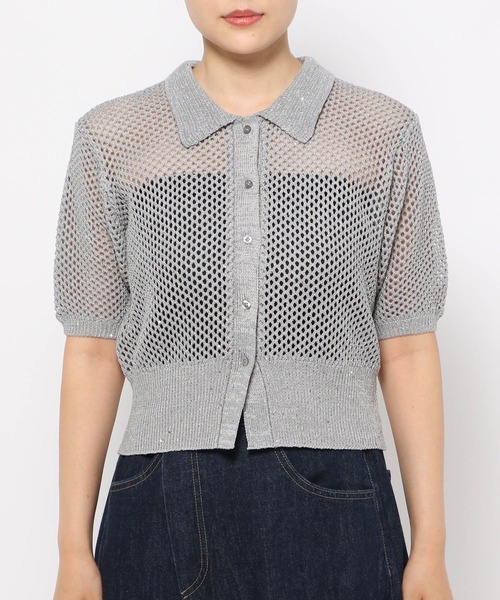 ORIMI スパンコールニットポロ ORIMI SPARCLE KNIT POLO – THE ELEPHANT