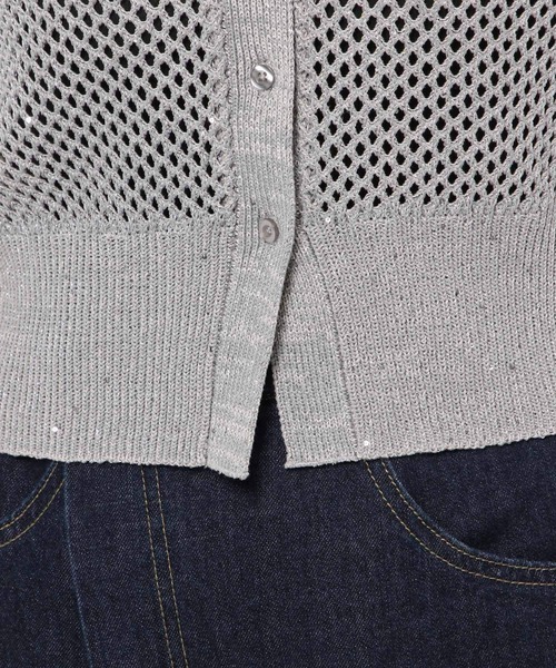 LEPSIM(レプシィム)の「スパンコールポロニット 132266(ポロシャツ・レディース・オフホワイト/グレー・FREE)」の18枚目の写真