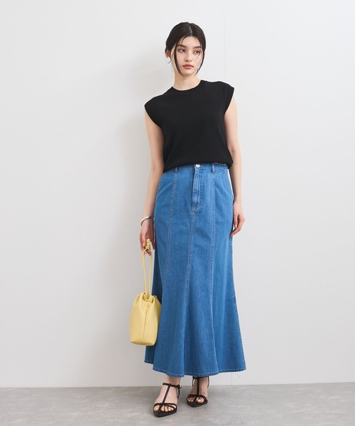 VIS(ビス)の「【UVケア/接触冷感/洗える】美人スリーブニット(ニット/セーター・レディース・オレンジ/ブラウン/ブラック/オフホワイト・FREE)」の9枚目の写真