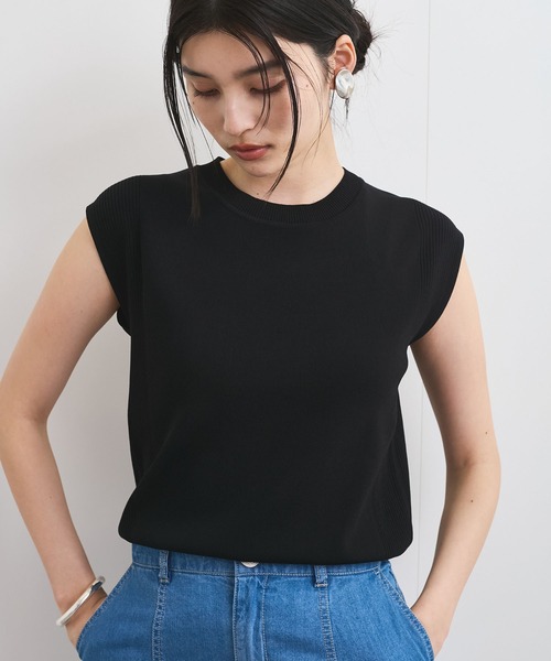 VIS(ビス)の「【UVケア/接触冷感/洗える】美人スリーブニット(ニット/セーター・レディース・オレンジ/ブラウン/ブラック/オフホワイト・FREE)」の10枚目の写真