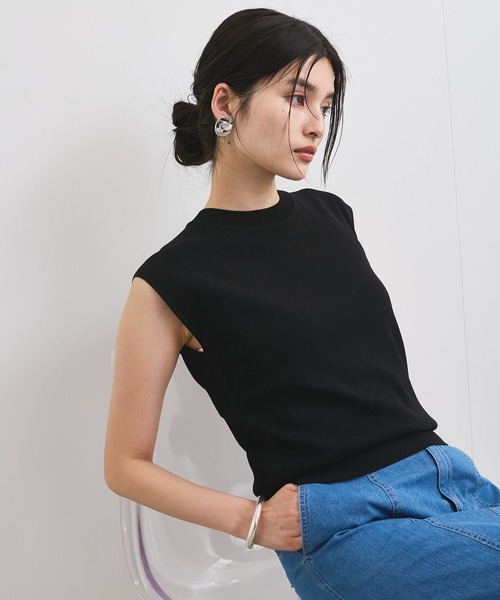 VIS(ビス)の「【UVケア/接触冷感/洗える】美人スリーブニット(ニット/セーター・レディース・オレンジ/ブラウン/ブラック/オフホワイト・FREE)」の12枚目の写真