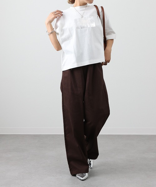 COLONY 2139（コロニートゥーワンスリーナイン）の「箔プリントTシャツ（Tシャツ/カットソー・レディース・ブラック/チャコールグレー/ホワイト・FREE）」の5枚目の写真