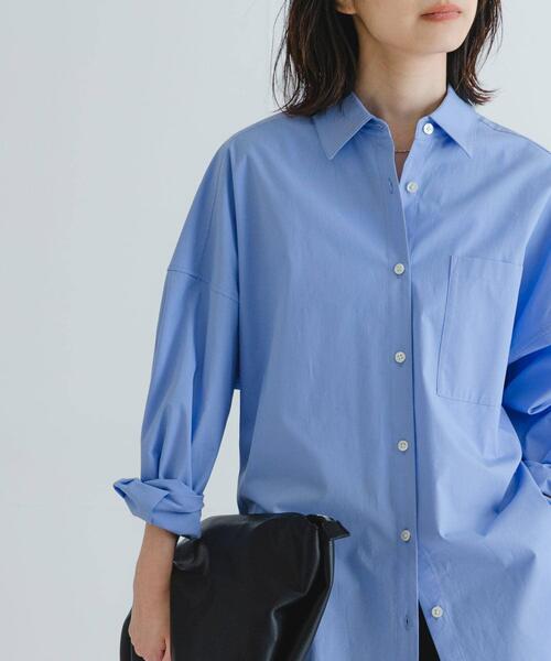 URBAN RESEARCH(アーバンリサーチ)の「ブロードオーバーシャツ(シャツ/ブラウス・レディース・ライトブルー/オフホワイト・FREE)」の2枚目の写真