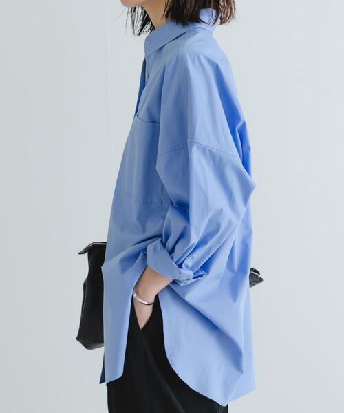 URBAN RESEARCH(アーバンリサーチ)の「ブロードオーバーシャツ(シャツ/ブラウス・レディース・ライトブルー/オフホワイト・FREE)」の10枚目の写真