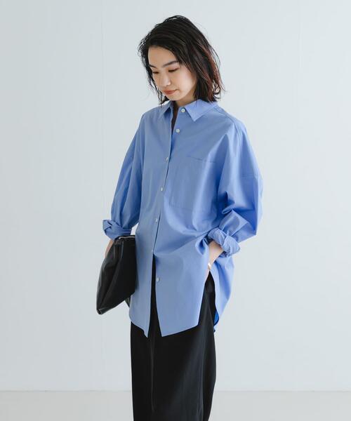 URBAN RESEARCH(アーバンリサーチ)の「ブロードオーバーシャツ(シャツ/ブラウス・レディース・ライトブルー/オフホワイト・FREE)」の13枚目の写真