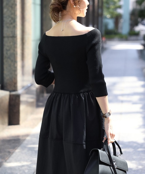 スクエアネックコクーンワンピース （NAVY） アニュアンス anuans スクエアネックコクーンワンピース （NAVY