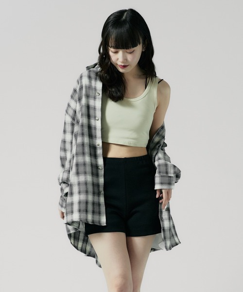 Chick（チック）の「cropped Tanktop / クロップド丈 タンクトップ（タンクトップ・レディース・ベージュ/ホワイト/ブラック/グレー・FREE）」の4枚目の写真