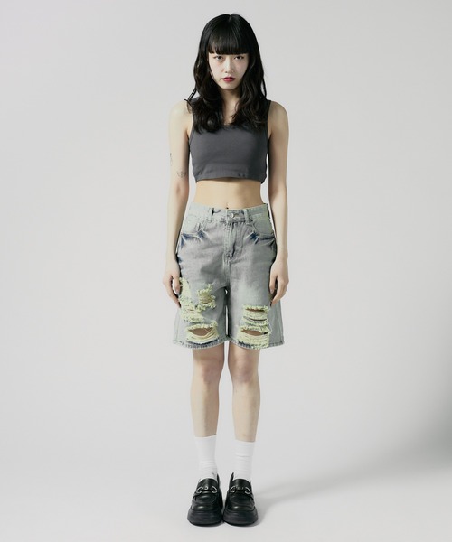 Chick（チック）の「cropped Tanktop / クロップド丈 タンクトップ（タンクトップ・レディース・ベージュ/ホワイト/ブラック/グレー・FREE）」の9枚目の写真