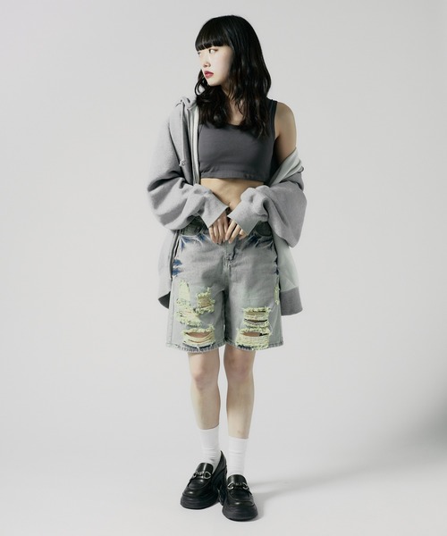 Chick（チック）の「cropped Tanktop / クロップド丈 タンクトップ（タンクトップ・レディース・ベージュ/ホワイト/ブラック/グレー・FREE）」の11枚目の写真