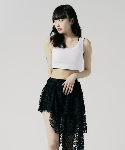 Chick（チック）の「cropped Tanktop / クロップド丈 タンクトップ（タンクトップ・レディース・ベージュ/ホワイト/ブラック/グレー・FREE）」の21枚目の写真