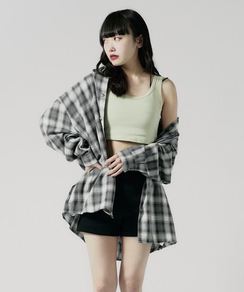 Chick（チック）の「cropped Tanktop / クロップド丈 タンクトップ（タンクトップ・レディース・ベージュ/ホワイト/ブラック/グレー・FREE）」の13枚目の写真