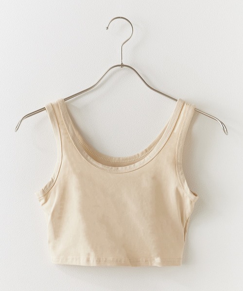 Chick（チック）の「cropped Tanktop / クロップド丈 タンクトップ（タンクトップ・レディース・ベージュ/ホワイト/ブラック/グレー・FREE）」の12枚目の写真