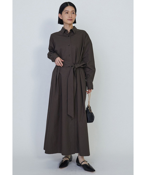 1er Arrondissement（プルミエアロンディスモン）の「ハイポリコットンシャツドレス（ドレス・レディース・ダークネイビー/イエロー系その他5/ダークブラウン・38/36）」の10枚目の写真