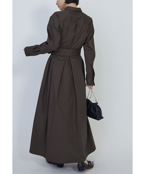 1er Arrondissement（プルミエアロンディスモン）の「ハイポリコットンシャツドレス（ドレス・レディース・ダークネイビー/イエロー系その他5/ダークブラウン・38/36）」の13枚目の写真