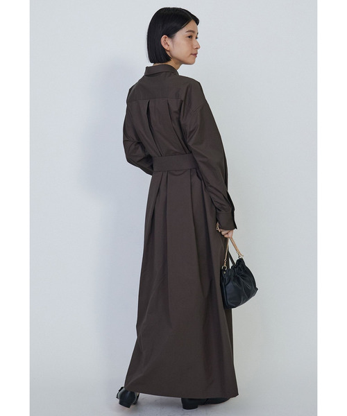 1er Arrondissement（プルミエアロンディスモン）の「ハイポリコットンシャツドレス（ドレス・レディース・ダークネイビー/イエロー系その他5/ダークブラウン・38/36）」の14枚目の写真