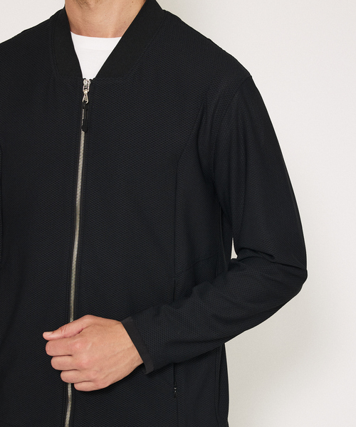 DESIGNWORKS（デザインワークス）の「【セットアップ対応】ナイロン トリコットメッシュ アクティブブルゾン / ウォッシャブル / ストレッチ（ブルゾン・メンズ・ストライプ/ブラック/グレー・46/48/50）」の18枚目の写真