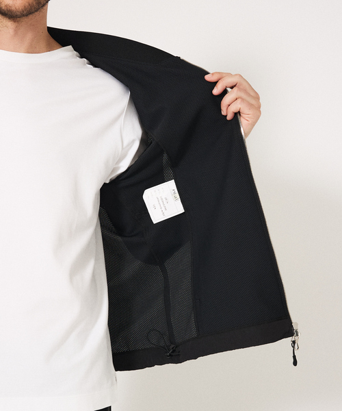 DESIGNWORKS（デザインワークス）の「【セットアップ対応】ナイロン トリコットメッシュ アクティブブルゾン / ウォッシャブル / ストレッチ（ブルゾン・メンズ・ストライプ/ブラック/グレー・46/48/50）」の10枚目の写真