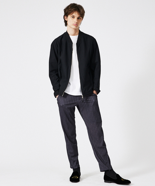 DESIGNWORKS（デザインワークス）の「【セットアップ対応】ナイロン トリコットメッシュ アクティブブルゾン / ウォッシャブル / ストレッチ（ブルゾン・メンズ・ストライプ/ブラック/グレー・46/48/50）」の12枚目の写真