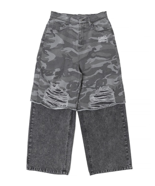 SHORT ROUND（ショートラウンド）の「SHORT ROUND/ドッキングデニムパンツ（デニムパンツ・メンズ・ブラック系3・LARGE/MEDIUM）」の12枚目の写真