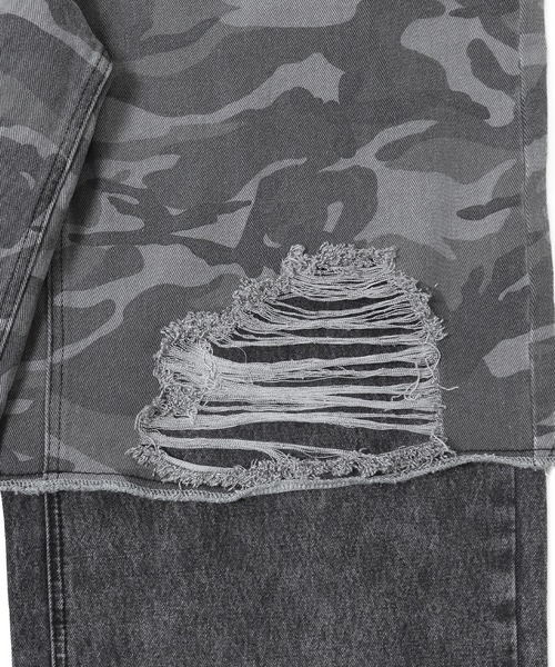 SHORT ROUND（ショートラウンド）の「SHORT ROUND/ドッキングデニムパンツ（デニムパンツ・メンズ・ブラック系3・LARGE/MEDIUM）」の6枚目の写真