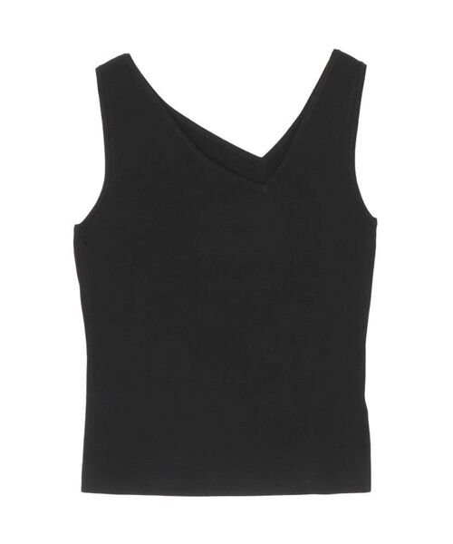 OUNNOUN(オウンノウン)の「【OUNNOUN】アシメカッティングニット(ニット/セーター・レディース・ブラック/オフホワイト/ラベンダー・FREE)」の2枚目の写真