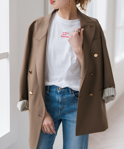 Spick & Span（スピックアンドスパン）の「メッセージロゴTシャツ（Tシャツ/カットソー・レディース・レッド/ブラック/ブルー・FREE）」の7枚目の写真