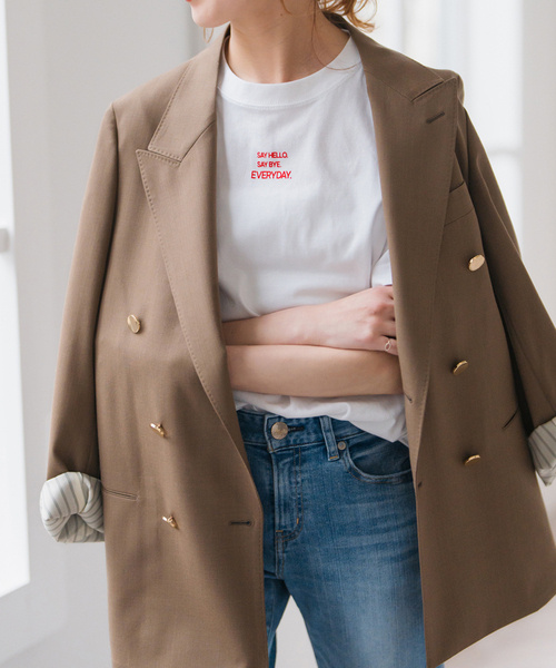 Spick & Span（スピックアンドスパン）の「メッセージロゴTシャツ（Tシャツ/カットソー・レディース・レッド/ブラック/ブルー・FREE）」の6枚目の写真