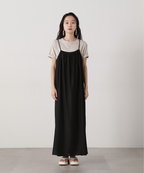 N.（N. Natural Beauty Basic）（エヌエヌナチュラルビューティーベーシック）の「ギャザーキャミワンピース（ワンピース・レディース・ブラック/ベージュ/オレンジ・MEDIUM）」の21枚目の写真