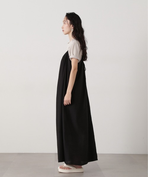 N.（N. Natural Beauty Basic）（エヌエヌナチュラルビューティーベーシック）の「ギャザーキャミワンピース（ワンピース・レディース・ブラック/ベージュ/オレンジ・MEDIUM）」の22枚目の写真