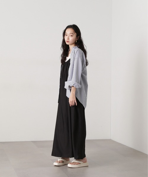 N.（N. Natural Beauty Basic）（エヌエヌナチュラルビューティーベーシック）の「ギャザーキャミワンピース（ワンピース・レディース・ブラック/ベージュ/オレンジ・MEDIUM）」の15枚目の写真