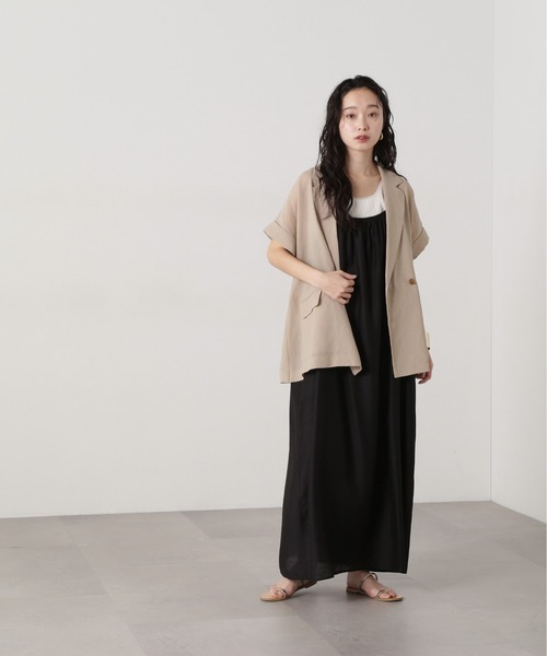 N.（N. Natural Beauty Basic）（エヌエヌナチュラルビューティーベーシック）の「ギャザーキャミワンピース（ワンピース・レディース・ブラック/ベージュ/オレンジ・MEDIUM）」の18枚目の写真