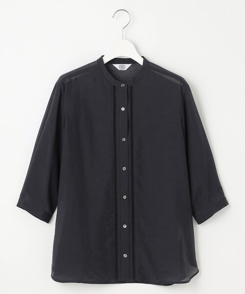 J.PRESS Ladies(J.プレス レディス)の「【WEB限定カラーあり・洗える】Sheer Vis リネン バンドカラー ブラウス(シャツ/ブラウス・レディース・アイボリー系/サックスブルー系/カーキ系/ネイビー系・XS)」の12枚目の写真
